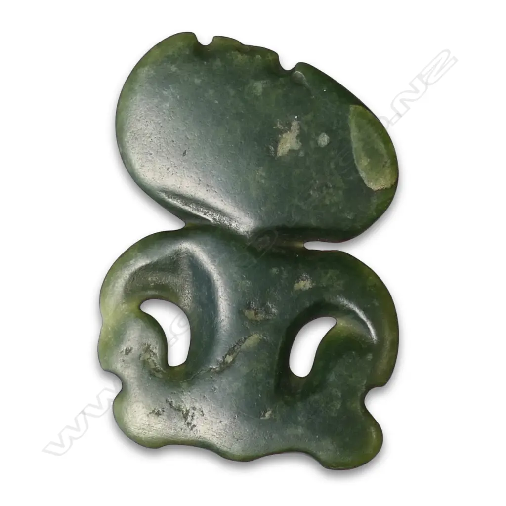 An uncommon early stone tooled small Māori hei tiki, Image 1++