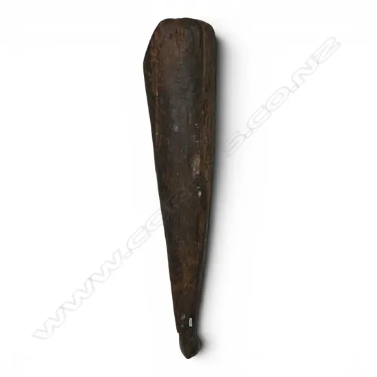 An old Māori patu aruhe (fern root beater),