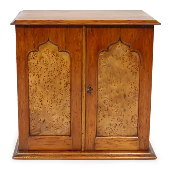 A colonial mottled kauri apprentice chest,
