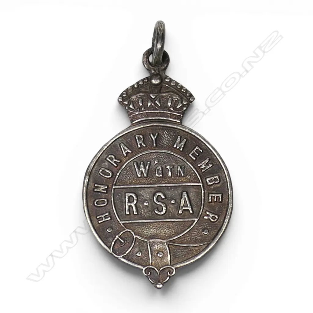 An uncommon silver fob for an Honorary Member of the Wellington Returned Soldier’s Association, Image 1++