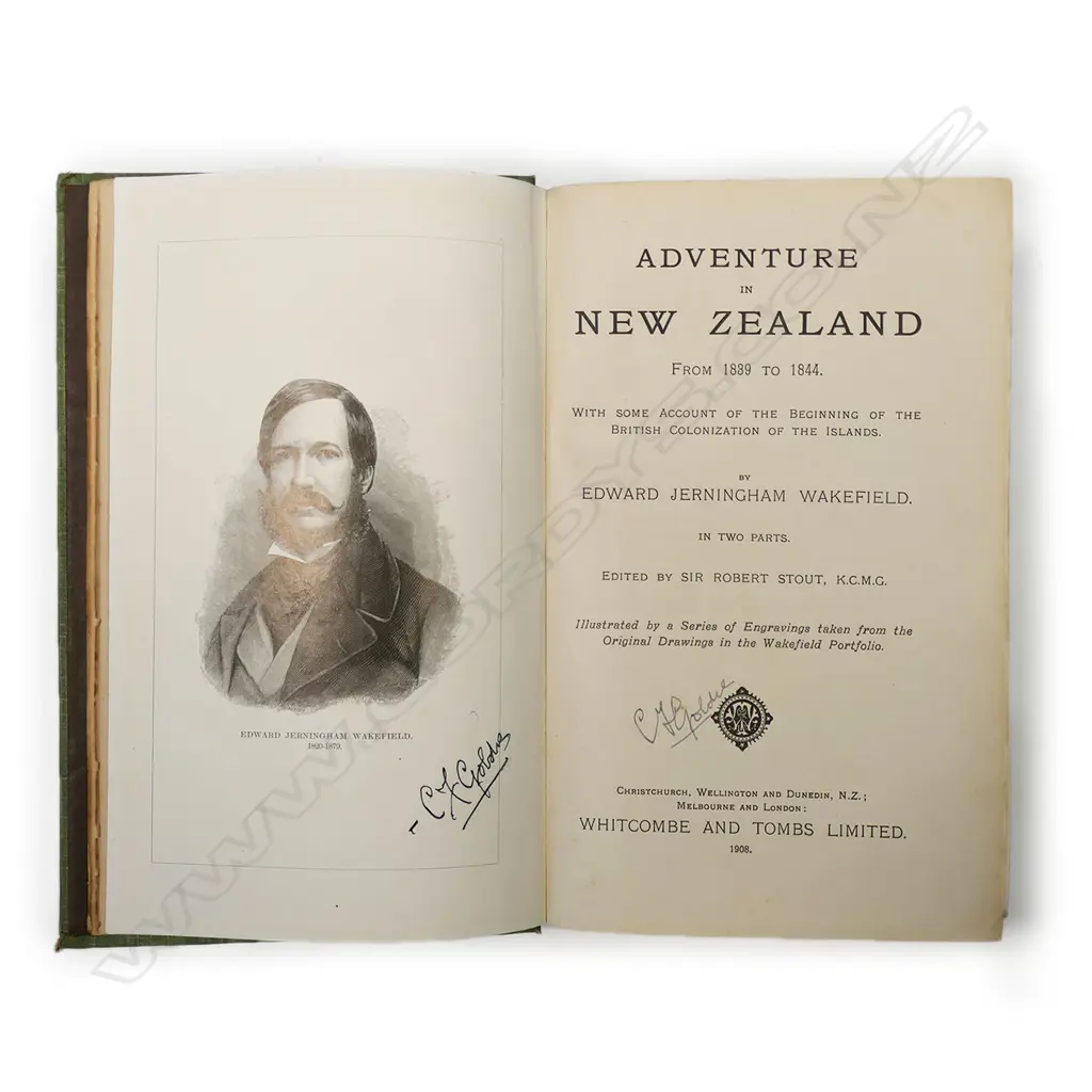 Charles Frederick Goldie’s multi-signed copy of 'Adventure in New Zealand from 1839 to 1844...', Image 1++