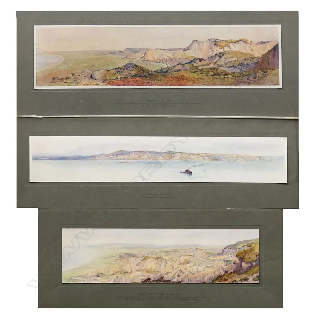 A folio of ten prints 'Sketches Made at Anzac' by H Moore-Jones published in1916, Image 1++