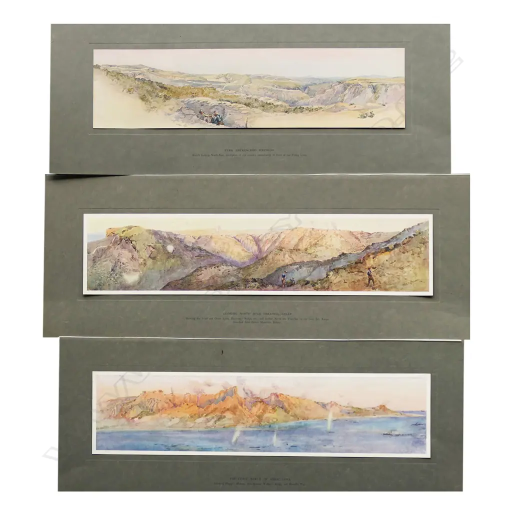 A folio of ten prints 'Sketches Made at Anzac' by H Moore-Jones published in1916, Image 1++