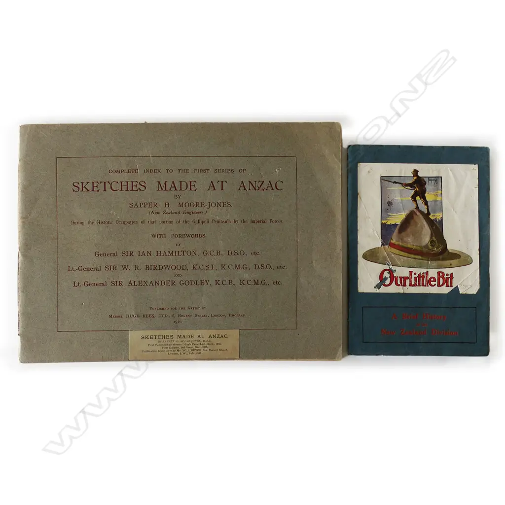 A folio of ten prints 'Sketches Made at Anzac' by H Moore-Jones published in1916, Image 1++