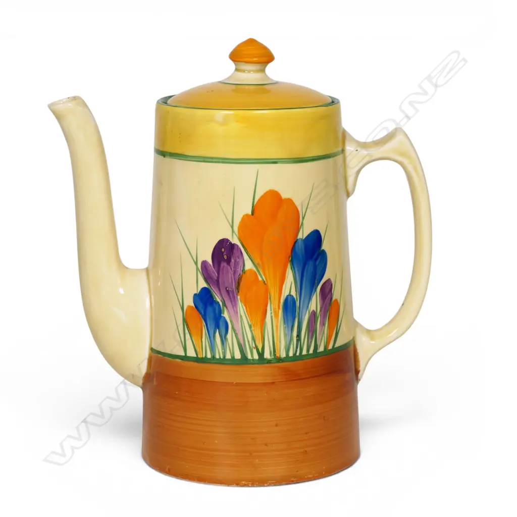A Clarice Cliff Bizarre coffee pot, Image 1++