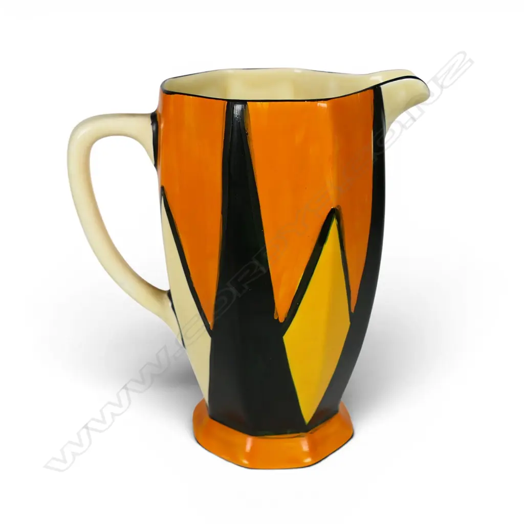 A Clarice Cliff 'Original Bizarre' pattern Athens jug, Image 1++