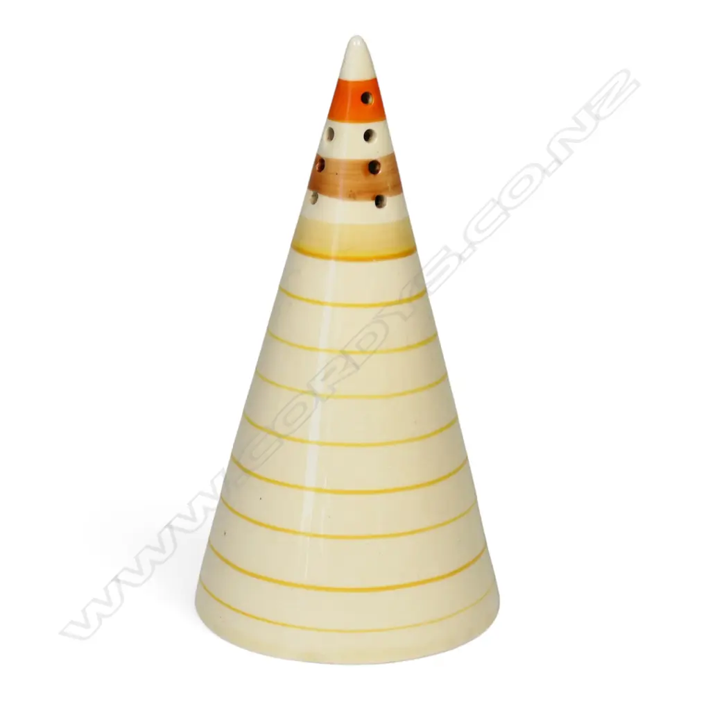 A Clarice Cliff Bizarre sugar sifter, Image 1++