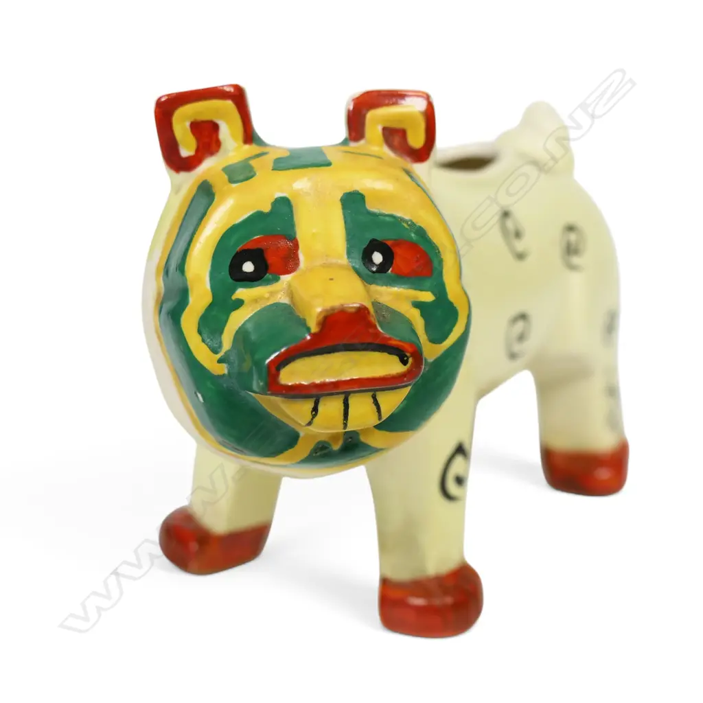 A Louis William Wain (UK 1860-1939) 'The Lucky Bully Bulldog' ceramic spill vase, Image 1++