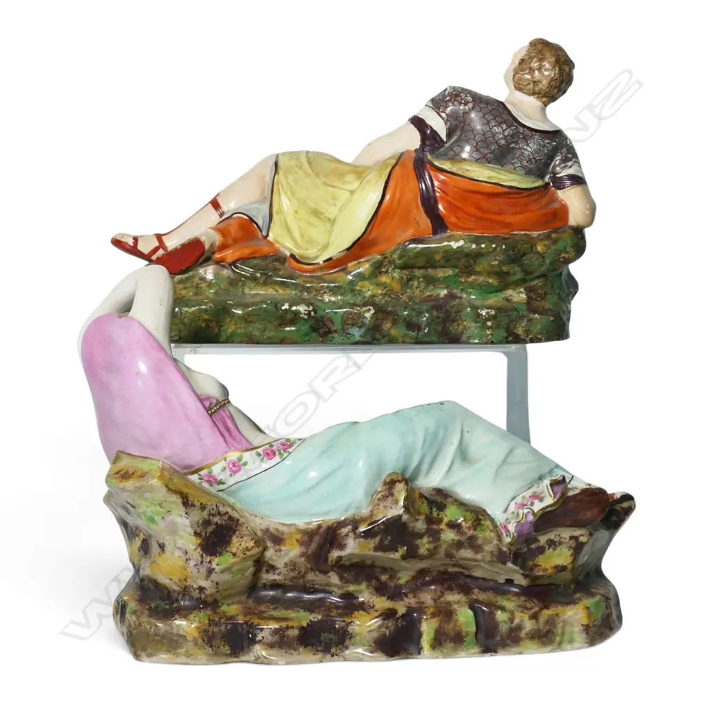 A pair of early 19thC Staffordshire figures of Antony and Cleopatra, Image 1++