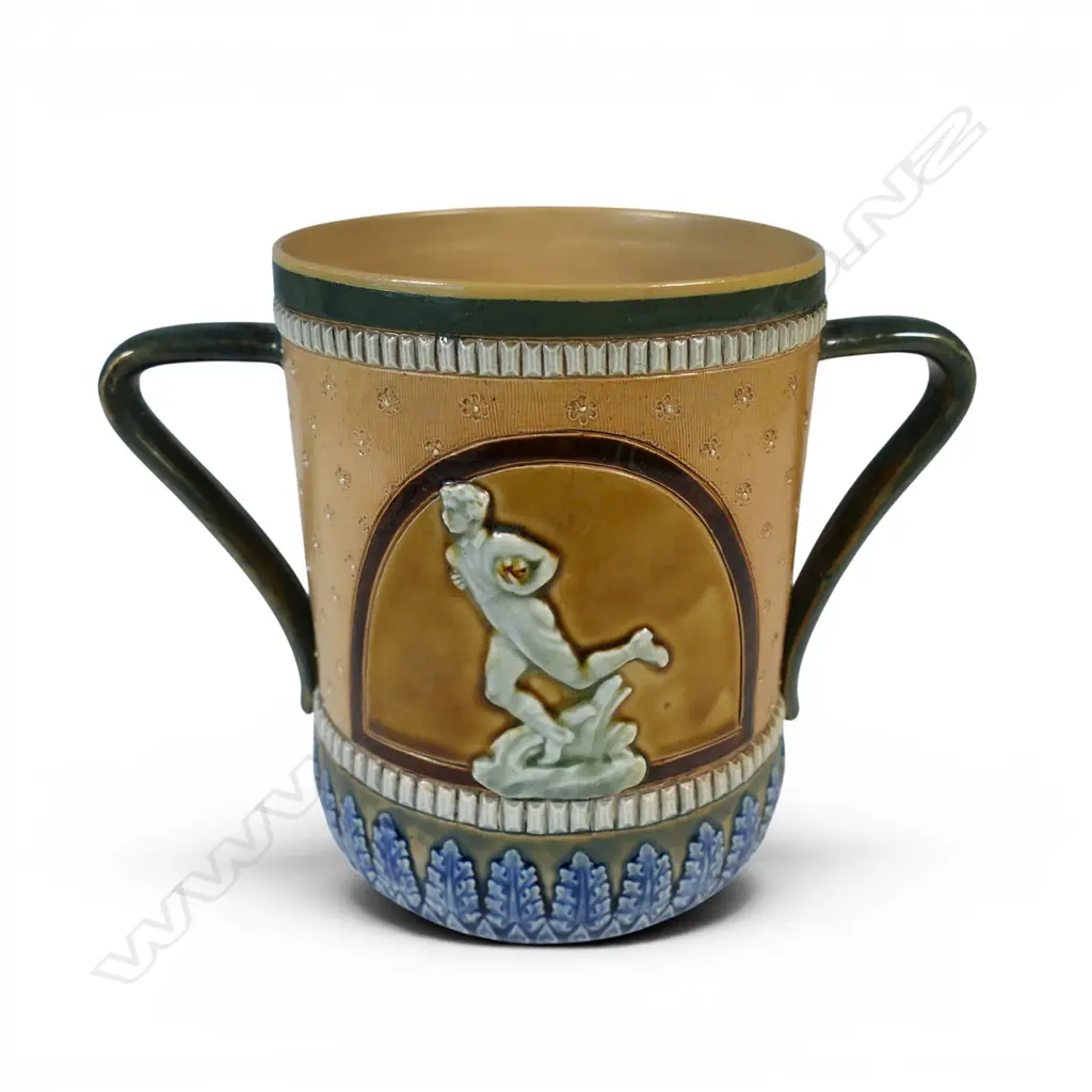 A rare Victorian Doulton Lambeth stoneware loving cup, Image 1++