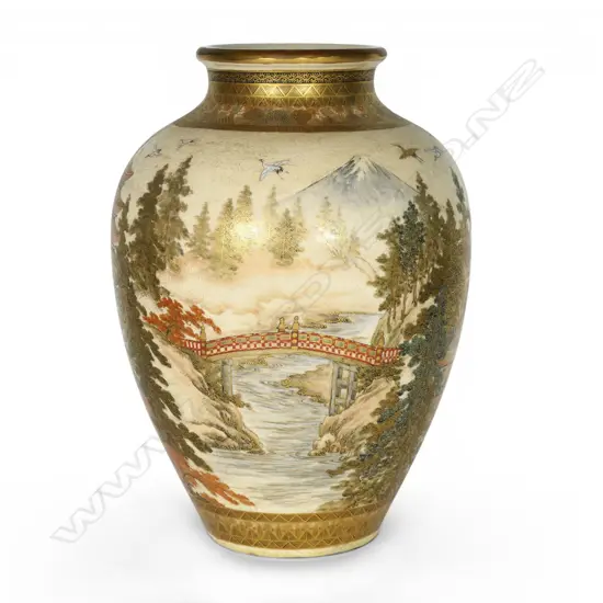 A large Meiji period Satsuma vase,