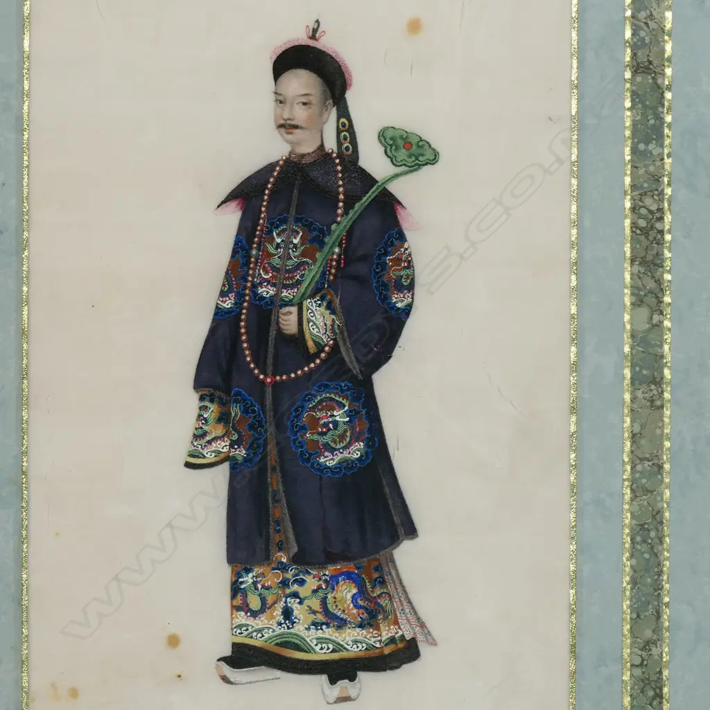 A pair of hand painted Chinese paintings on pith paper, Image 1++
