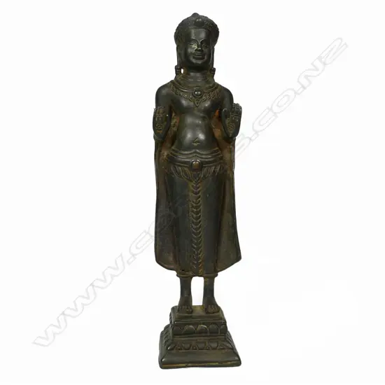 A Khmer bronze Buddha,