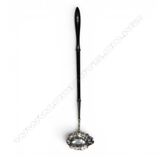 A London 1751 silver bowled toddy ladle,