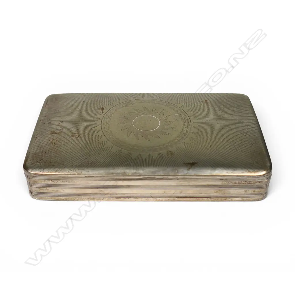 A 19thC Dutch silver cigar box, Image 1++