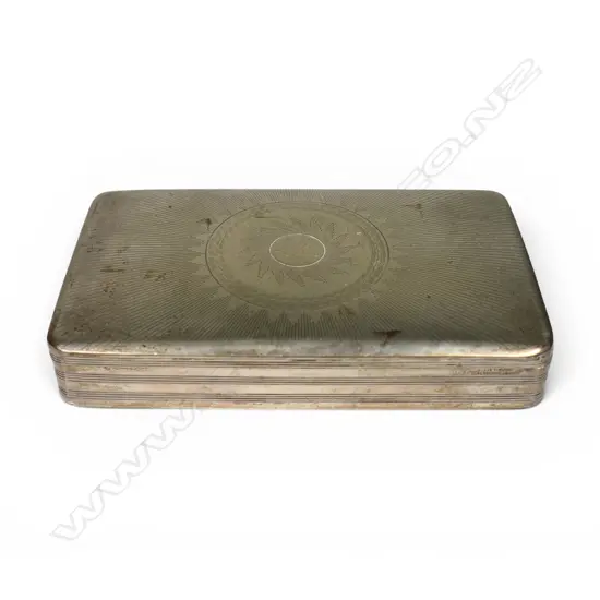 A 19thC Dutch silver cigar box,