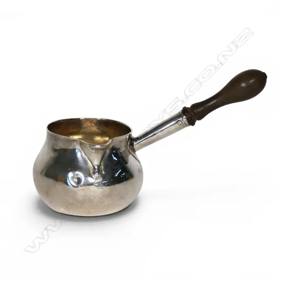 An 18thC sterling silver brandy warmer,