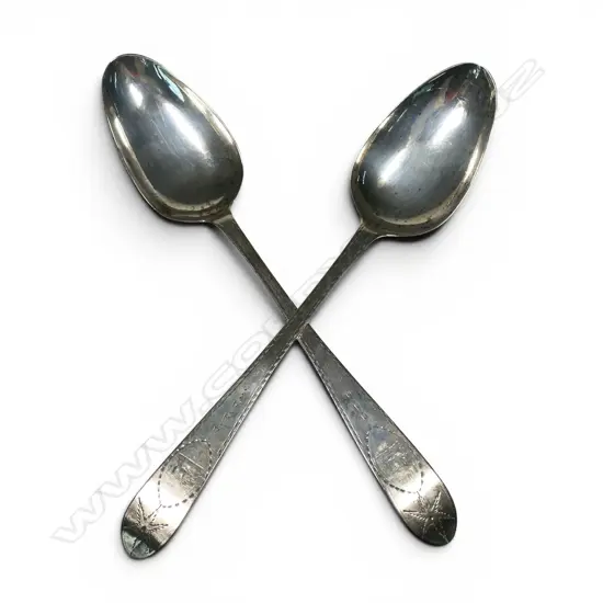 A pair of George III Irish silver table spoons,