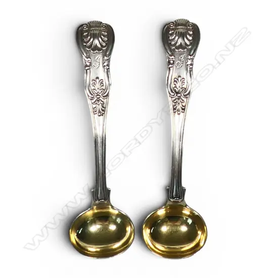 A pair of George IV silver salt spoons,