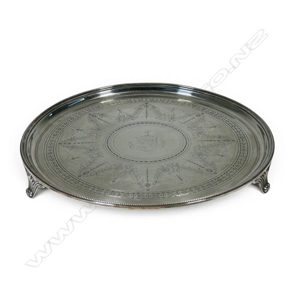 An impressive Victorian silver large and heavy salver, Image 1++