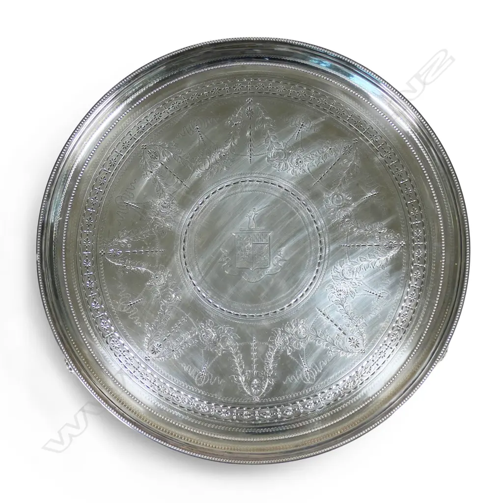 An impressive Victorian silver large and heavy salver, Image 1++
