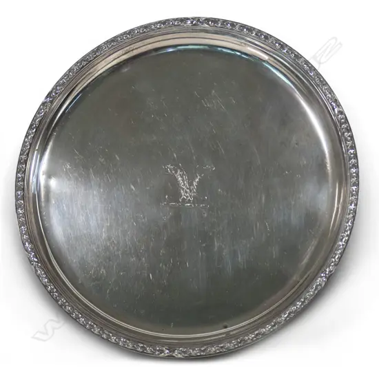 An elegant 19thC French silver salver,