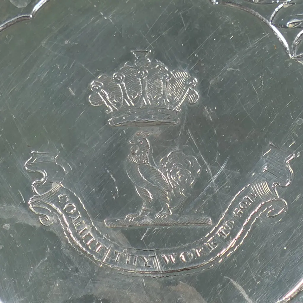 A George III silver floral and scroll embossed salver, Image 1++