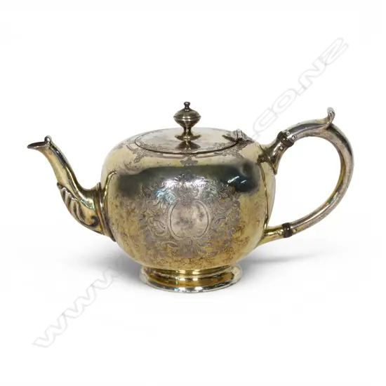 A Victorian silver George I-style bullet teapot,