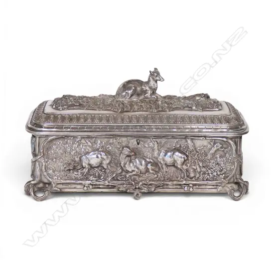 A fancy Victorian heavy silver plate casket,