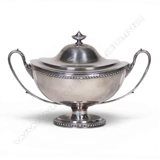 A large silver plate early 20thC soup tureen,