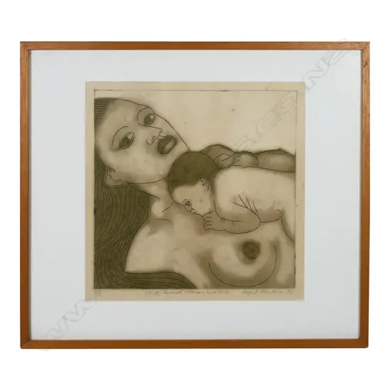 Robyn Kahukiwa (NZ 1938-2025) 'Earth Formed Mother and Child', 1983