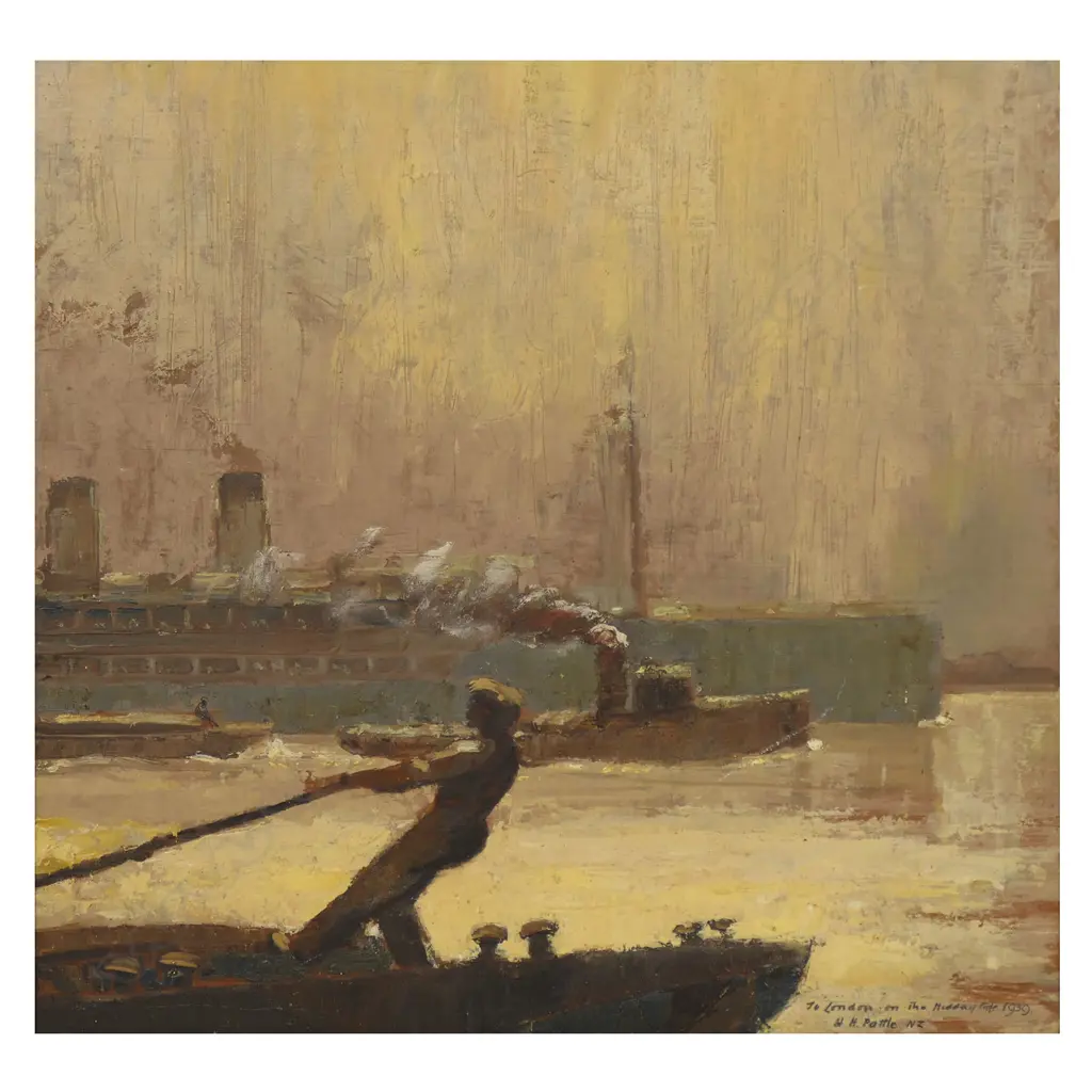 Harry H. Pattle (NZ 1878-1947) ‘To London on the Midday tide', Image 1++