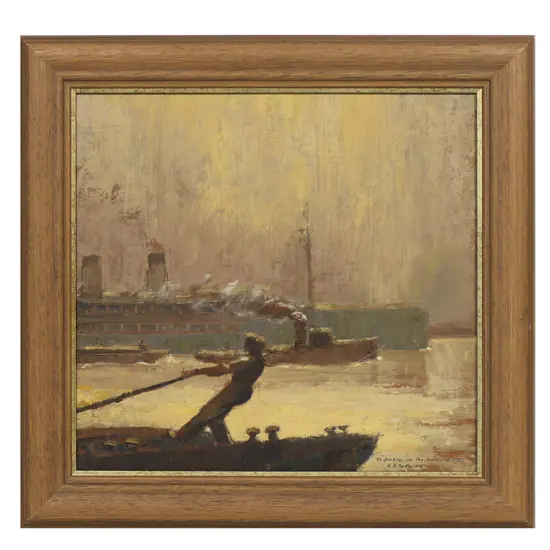 Harry H. Pattle (NZ 1878-1947) ‘To London on the Midday tide',