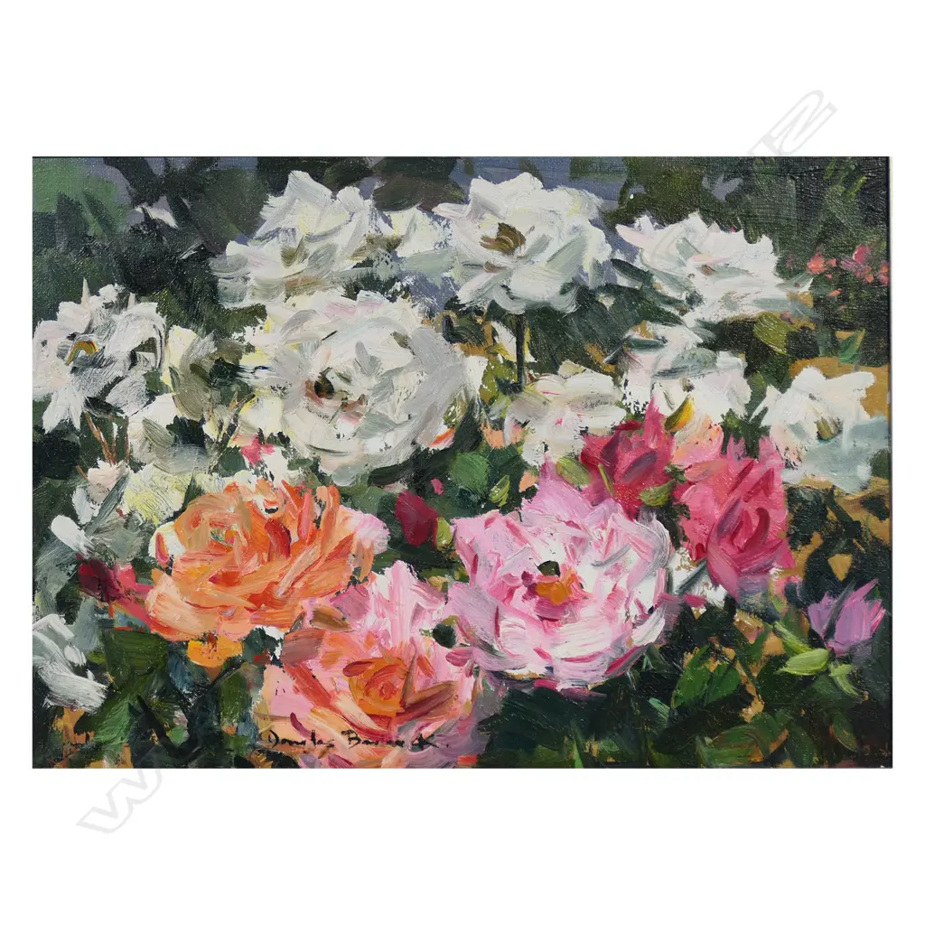 Douglas Badcock (NZ 1922-2009)  'Roses Home Garden Speardale', Image 1++