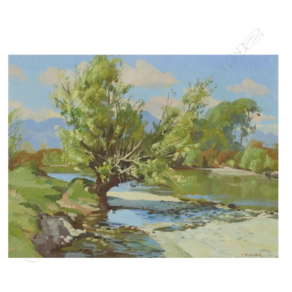 Cedric Savage (NZ 1901-1969) 'The Willows Takaka Nelson', Image 1++