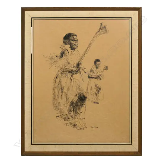 Peter McIntyre (NZ 1910-1995) Fijian Dancers,