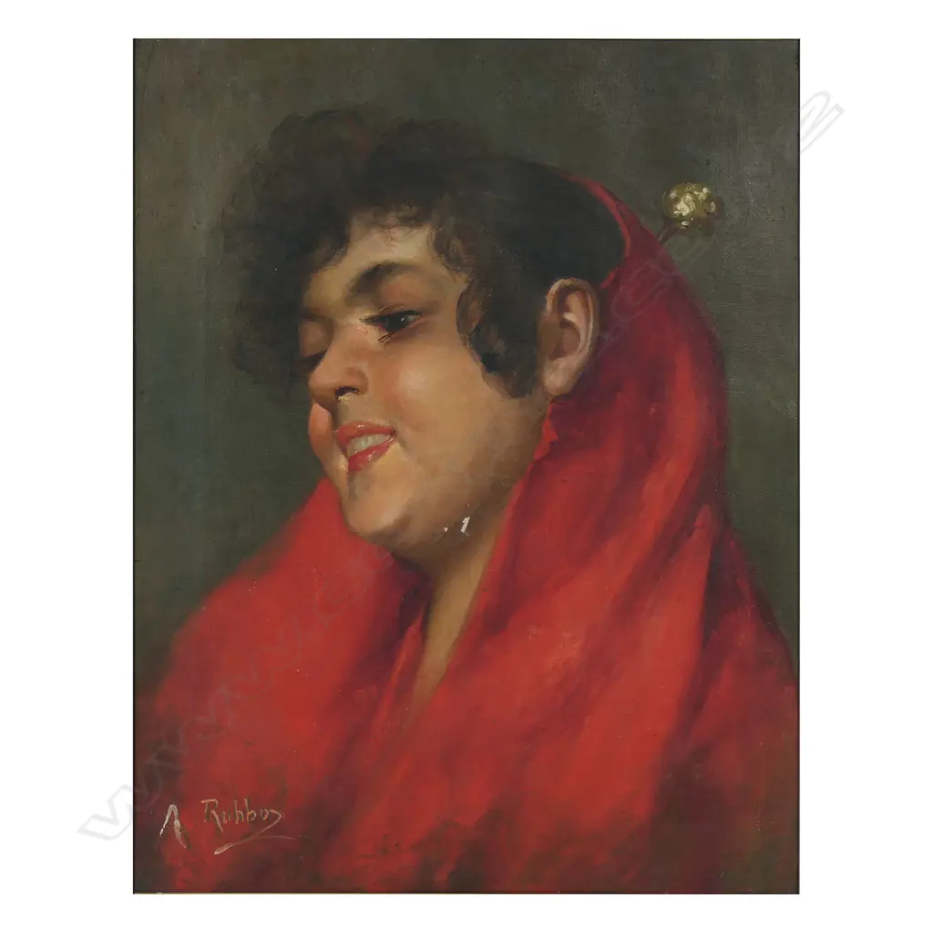 Anthony Dattilo Rubbo (Italy/Aus 1870-1955) - Lady in Red, Image 1++