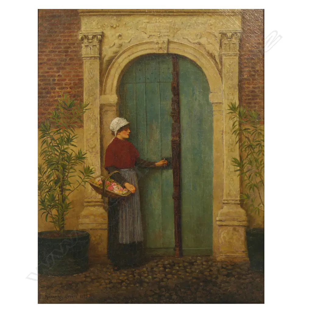 Henry Townley Green (UK 1839-1899) 'An old doorway in Antwerp', Image 1++