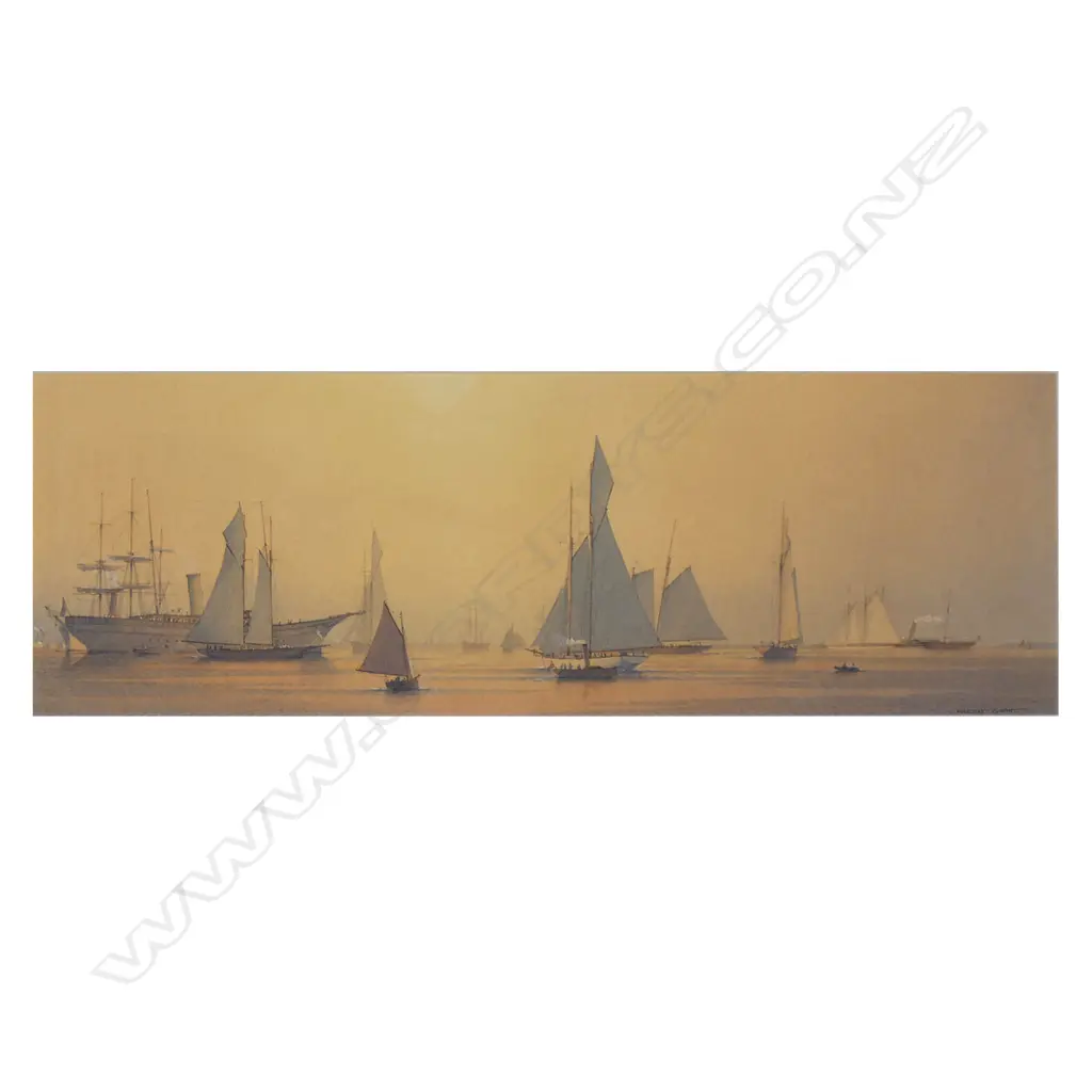 Martin Swan (UK 1951-) 'America's Cup 1870 - the fleet slip their moorings', Image 1++