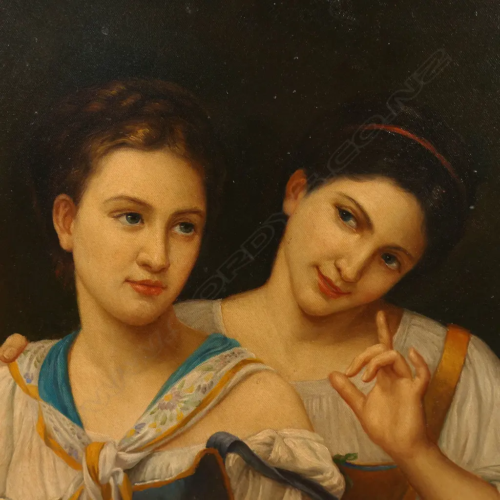 19thC School (After William-Adolphe Bouguerau) 'The Secret', Image 1++