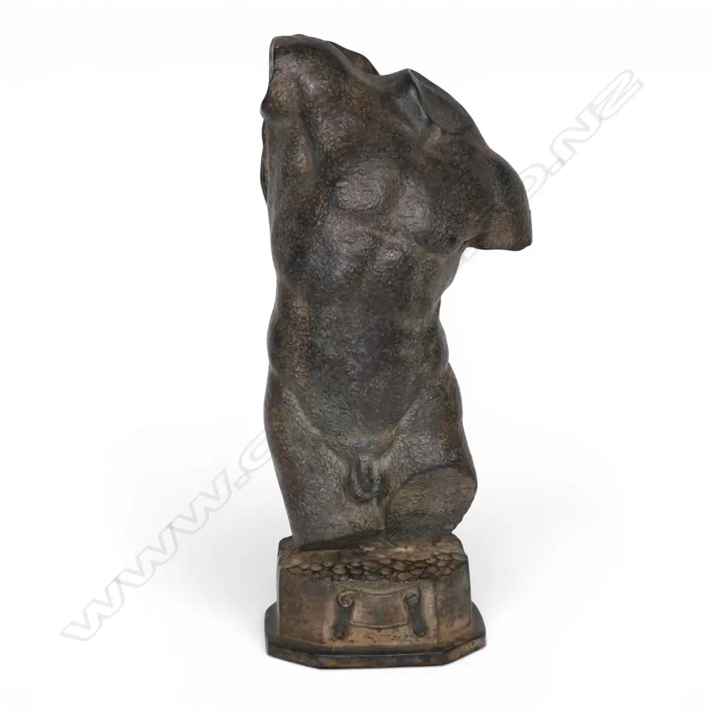 A bronze male torso sculpture, Image 1++
