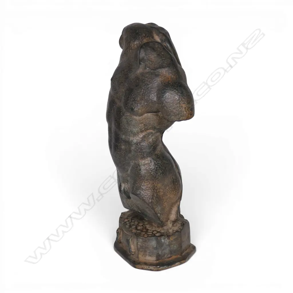 A bronze male torso sculpture, Image 1++