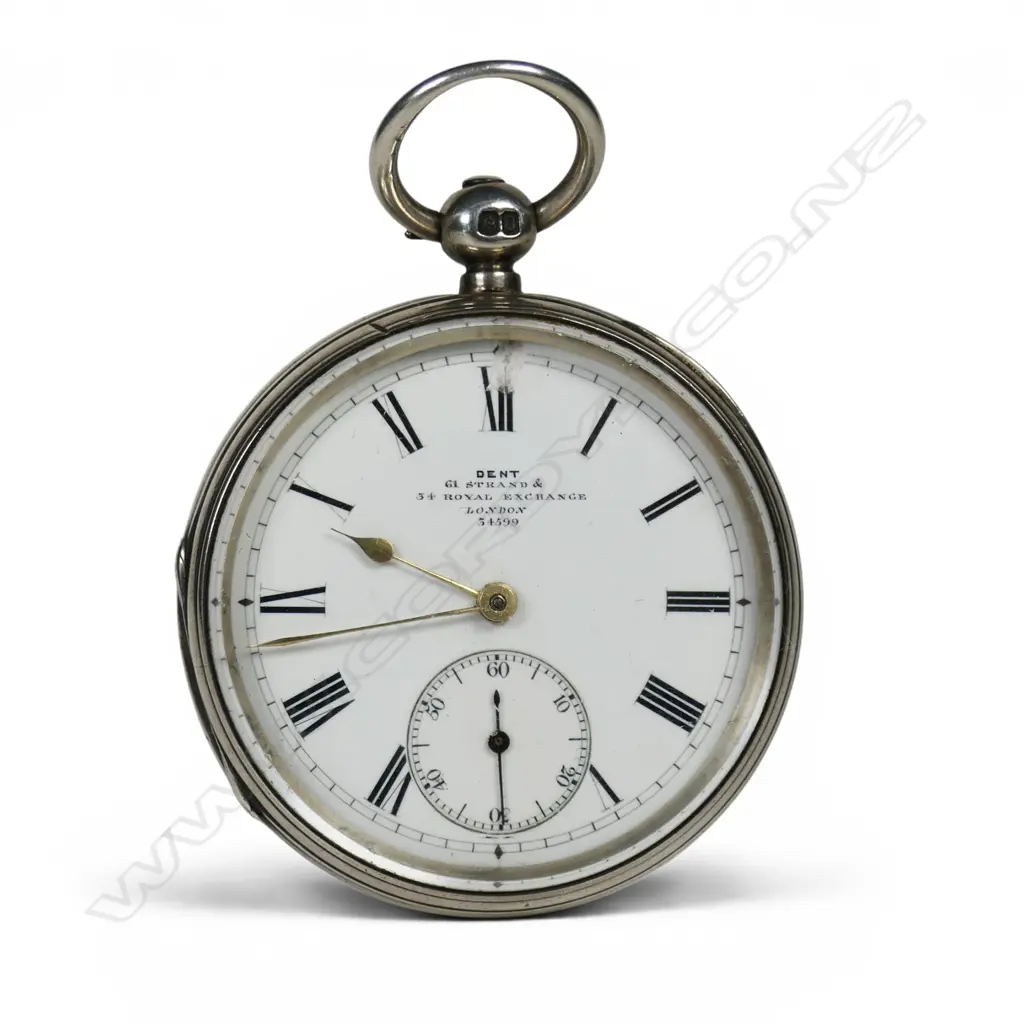 A Dent of London Victorian quality silver fusée open face pocket watch, Image 1++