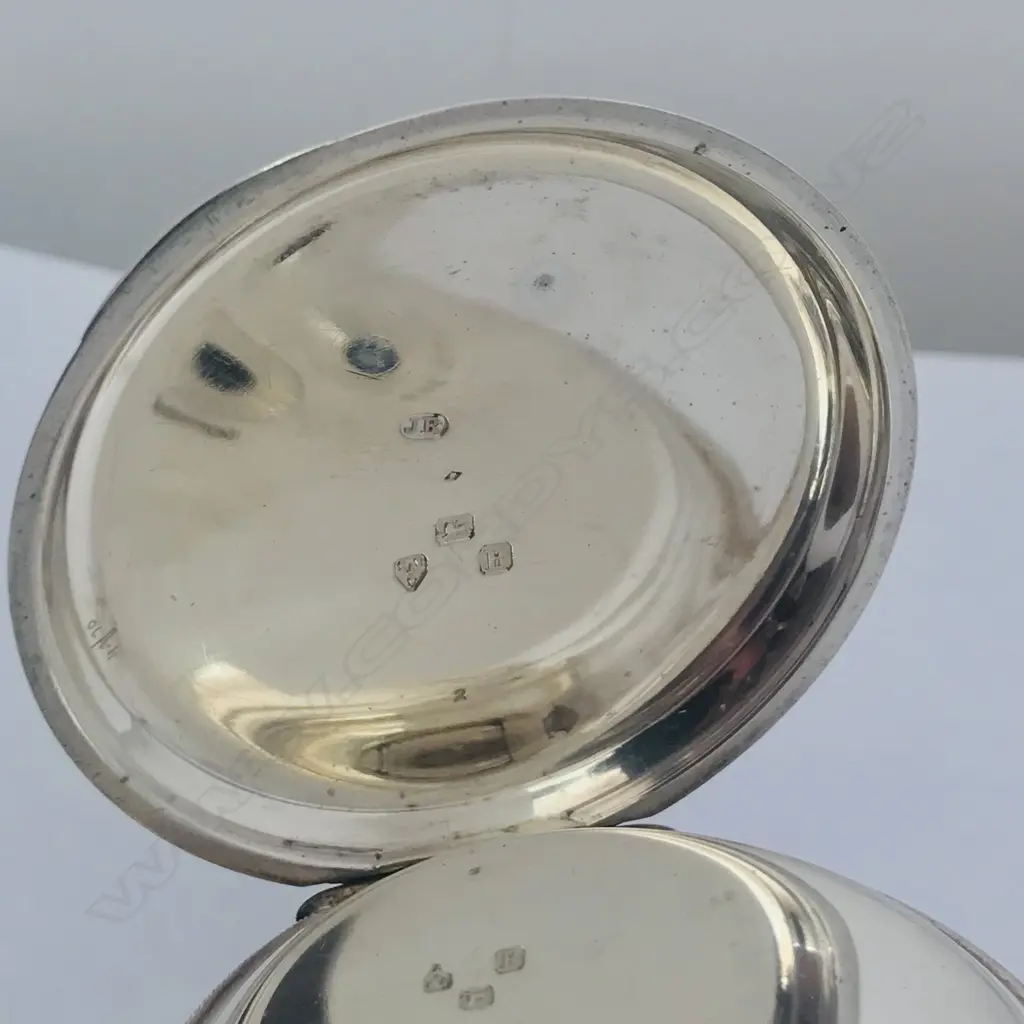 A large silver cased chronograph pocket watch, Image 1++