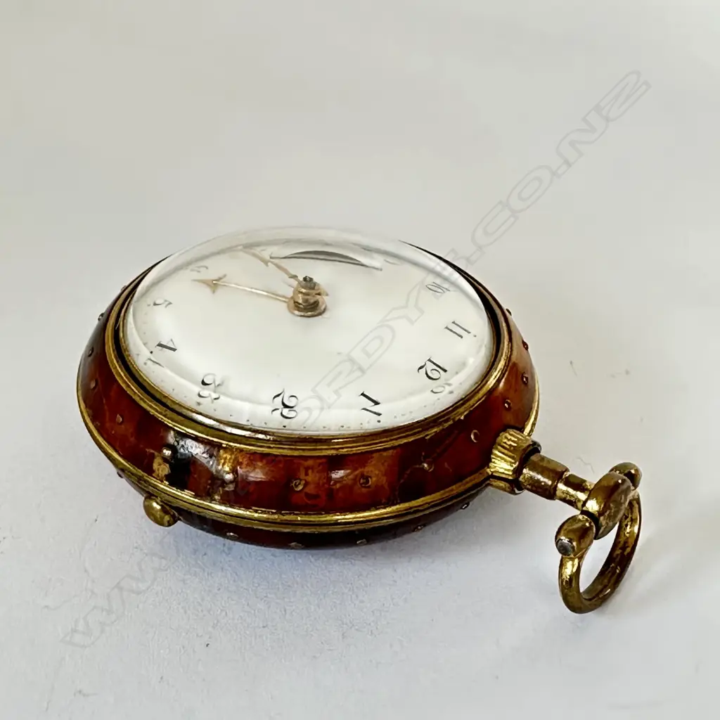 A tortoiseshell pair case verge pocket watch by Chas. Straine - London, Image 1++