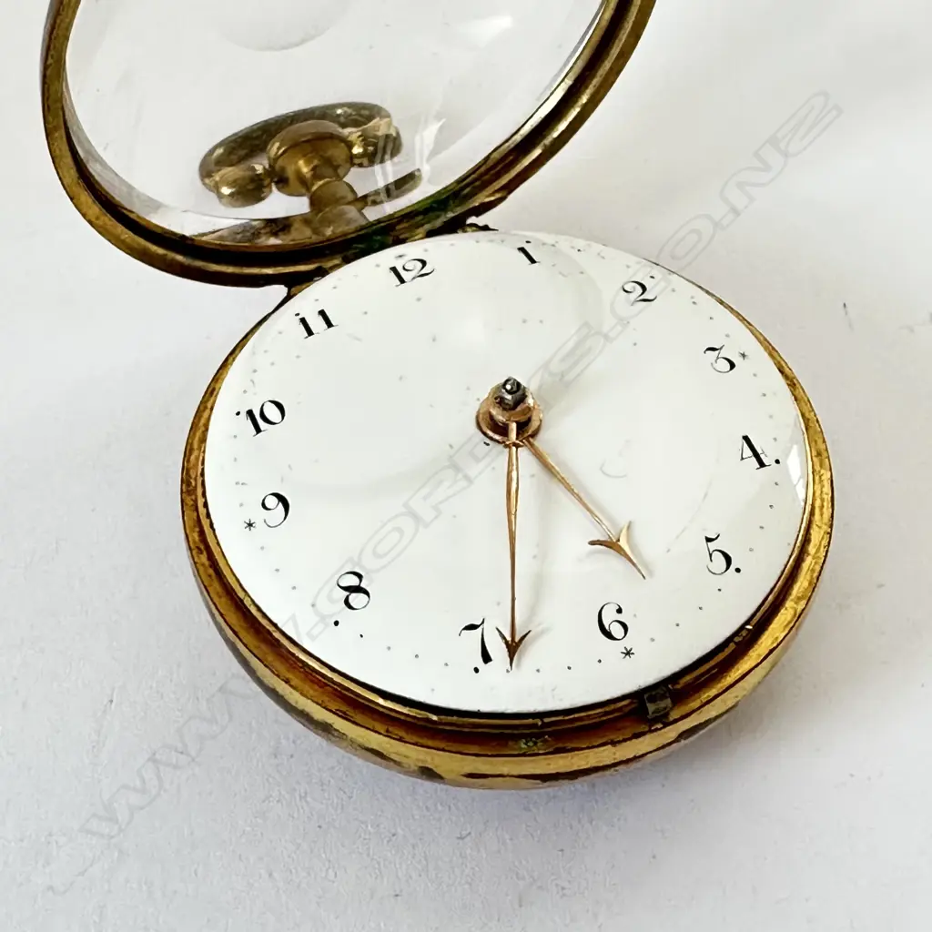 A tortoiseshell pair case verge pocket watch by Chas. Straine - London, Image 1++