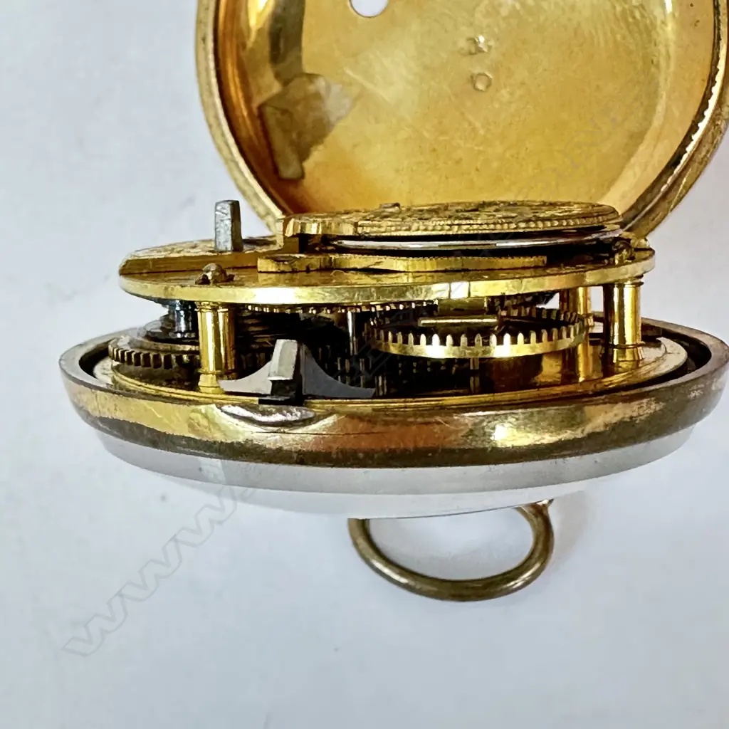 A tortoiseshell pair case verge pocket watch by Chas. Straine - London, Image 1++