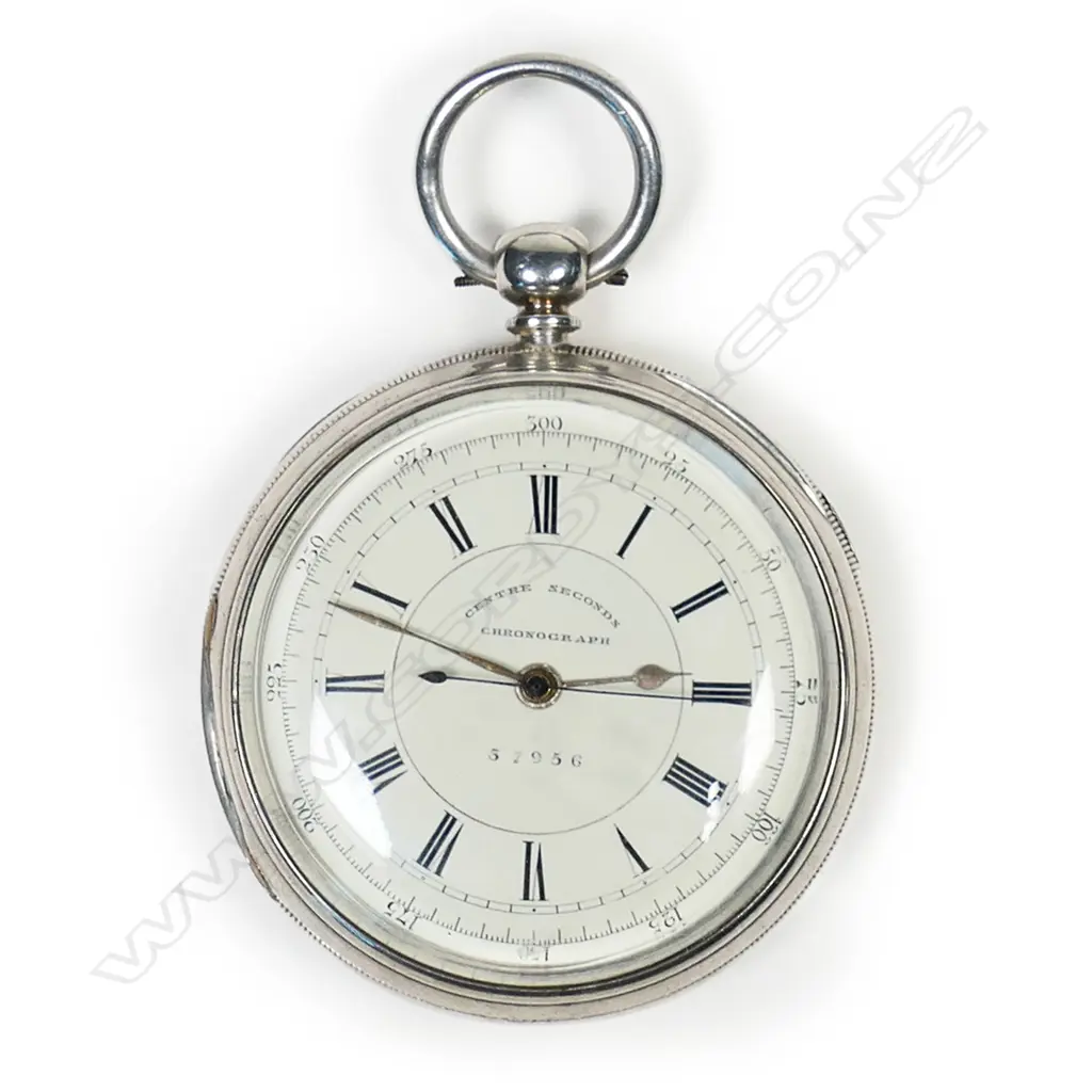 A good Victorian silver open face centre seconds chronograph pocket watch by C.H. Moody of Crewe, Image 1++