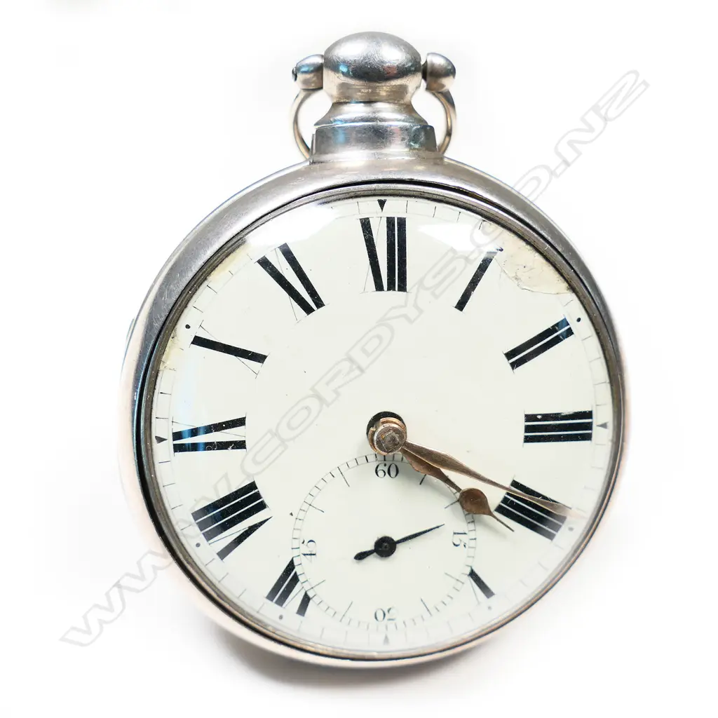 A late Georgian silver pair cased pocket watch, Image 1++