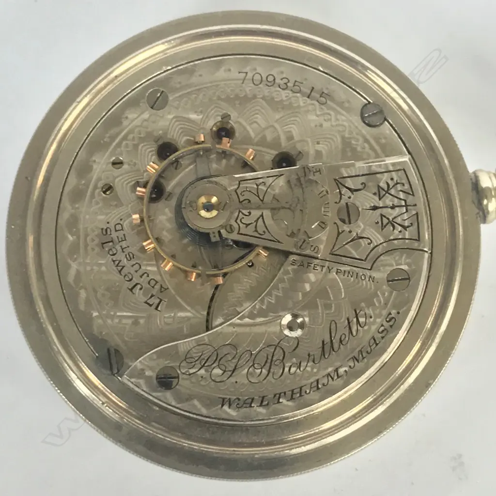A late 19thC nickel cased pictorial dial pocket watch by the Waltham Watch Co, Mass, USA, Image 1++